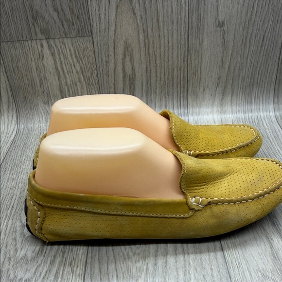 Mercanti Fiorentini Mustard Yellow Perforated Loafers - Picture 6 of 13